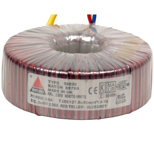 Amplimo 58026 160 VA | 2 x 40 V Toroidal Transformer