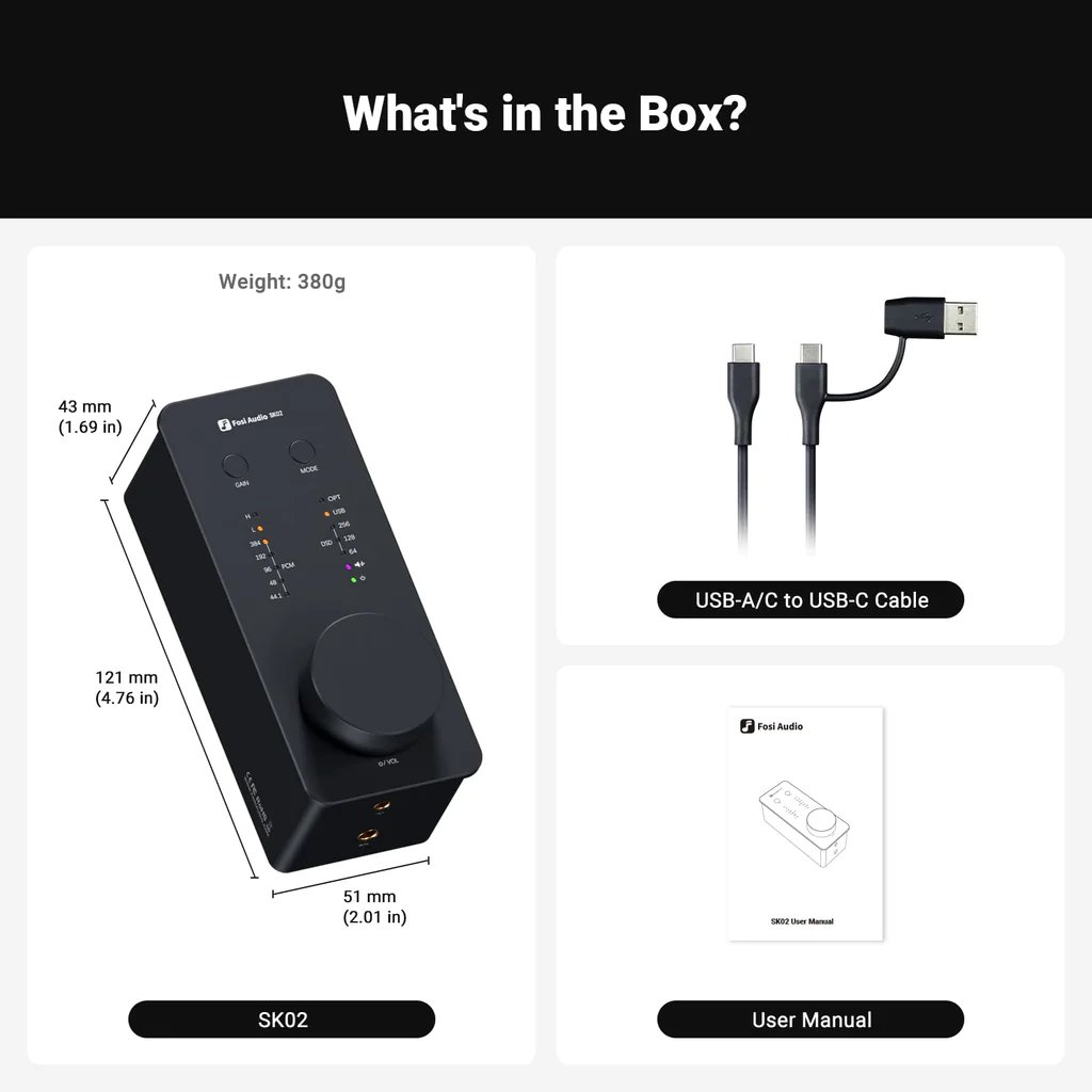 Fosi Audio SK02 DAC & Headphone Amplifier