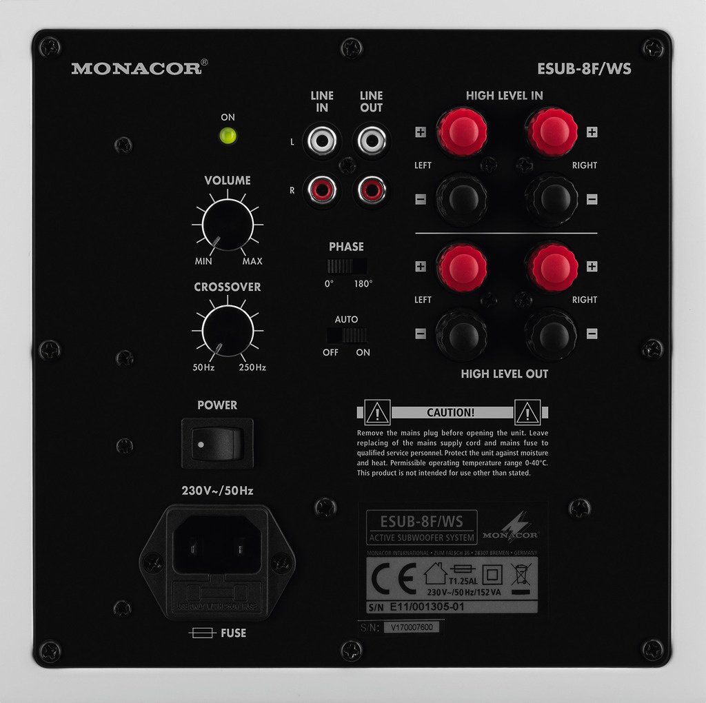 Monacor ESUB-8F/WS | Active Subwoofer | 50W