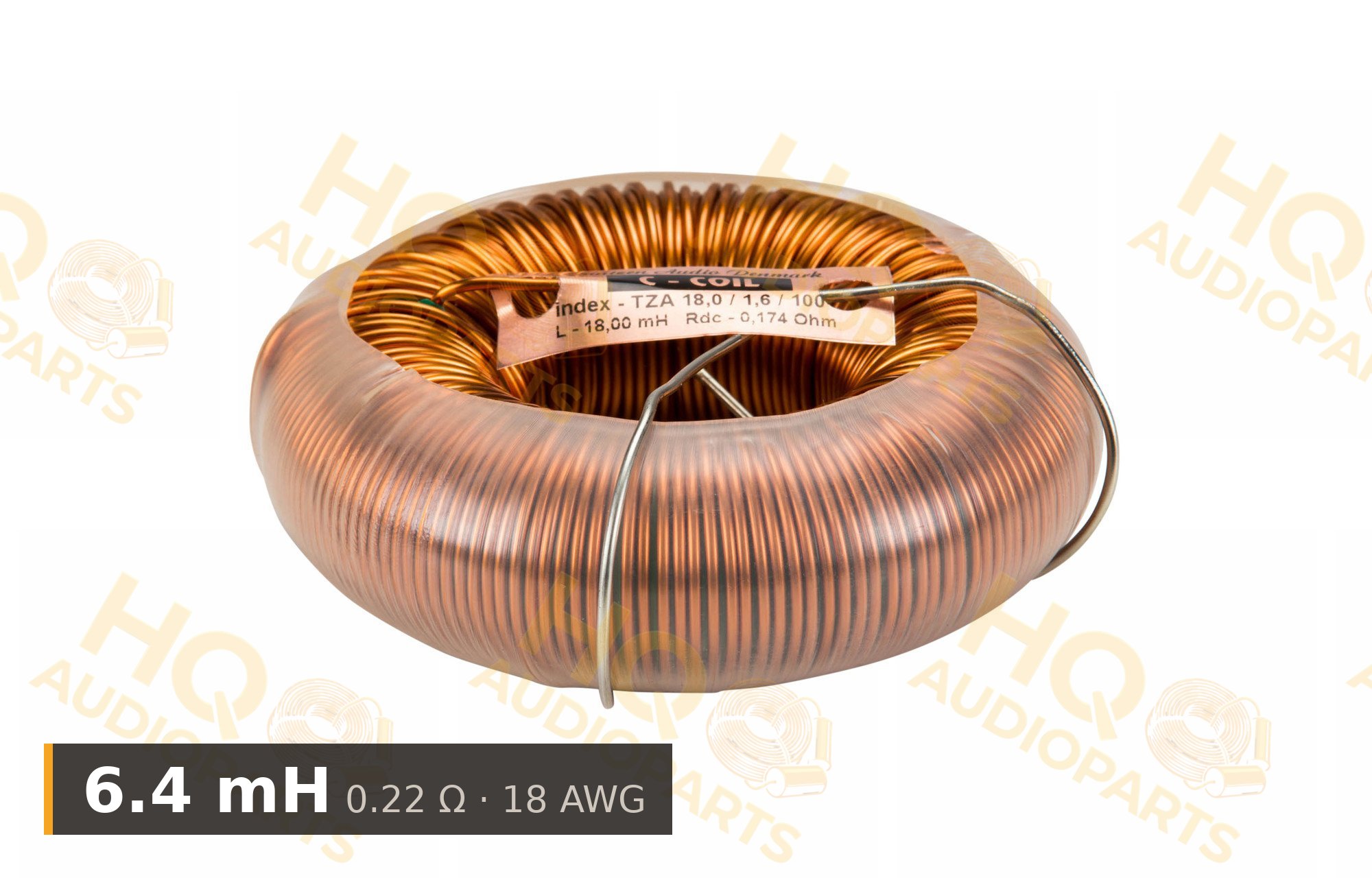 Jantzen Audio 000-6335 | 6.4 mH | 0.22 Ω | 5% | 18 AWG | C-Coil