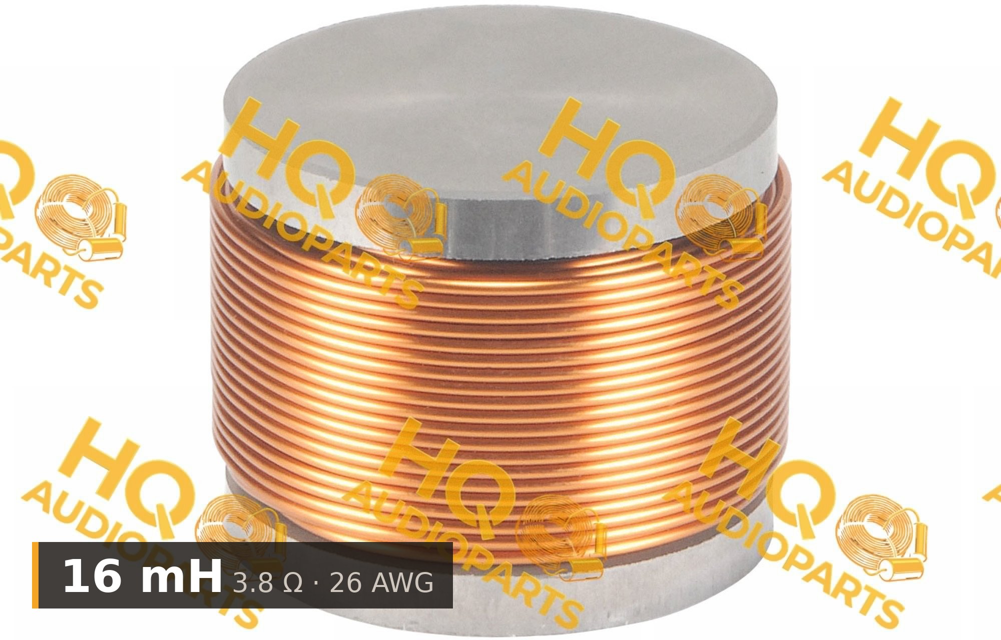 Jantzen Audio 000-5368 | 16 mH | 3.8 Ω | 3% | 26 AWG | Iron Core Coil With Discs