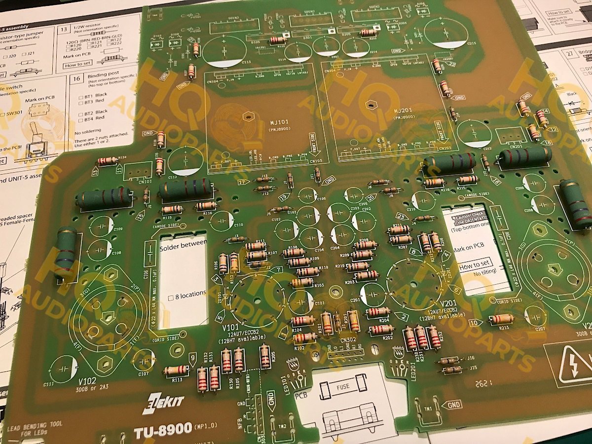 ELEKIT TU-8900VK 300B/2A3 csöves erősítő barkács készlet - JJ Electronic 300B csőgarnitúrával, standard maggal, szerelés nélkül