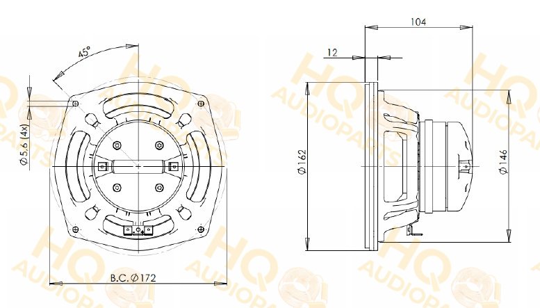 B&C Speakers Koaxiális hangszóró 6HCX51, 8 Ω, 150 W