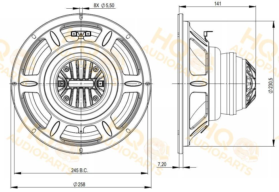 B&C Speakers Koaxiális hangszóró 10CLX64, 8 Ω, 250 W