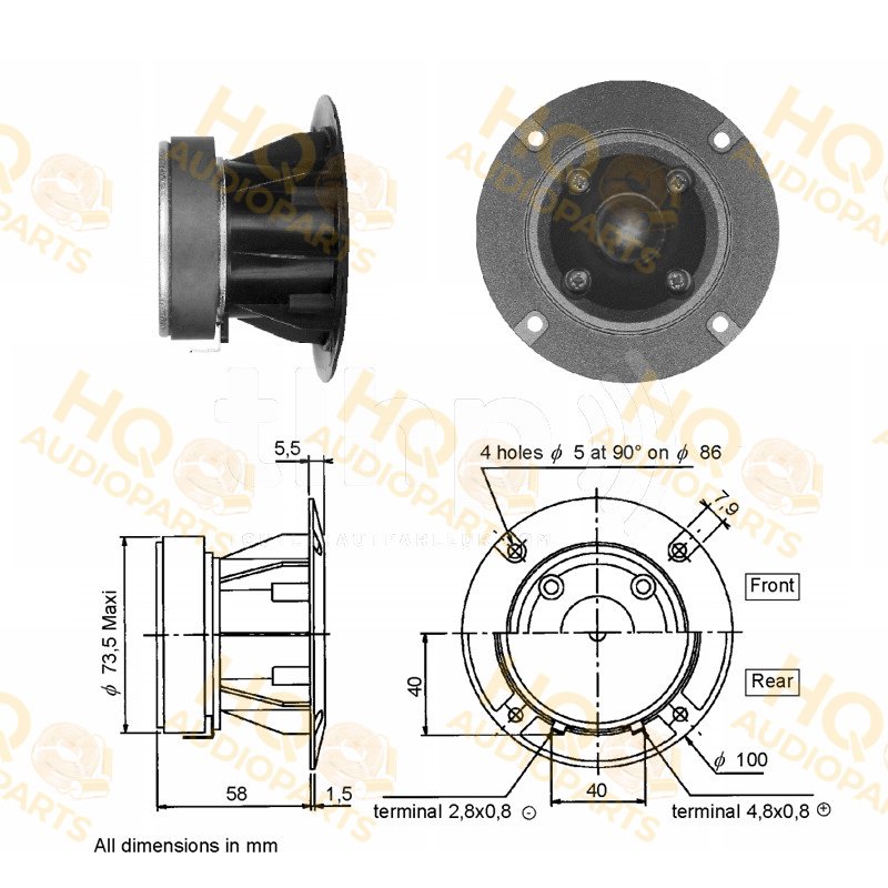 Audax Hangszóró PR125T1-8, 8 Ω