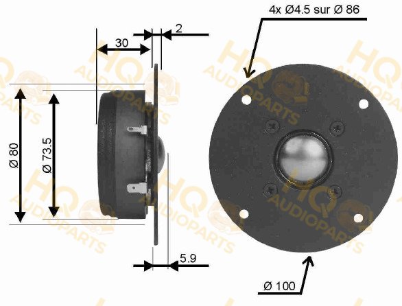 Audax Hangszóró TW025A8-4, 4 Ω