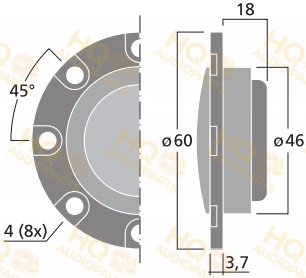 Monacor Hangszóró DT-284-4, 4 Ω