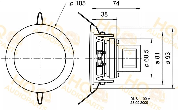 Visaton Hangszóró DL 8 - 100V, 3 W
