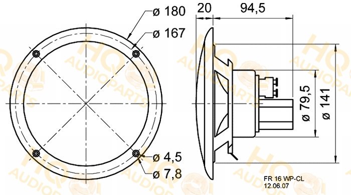 Visaton Hangszóró FR 16 WP CL - 100V, 6 W