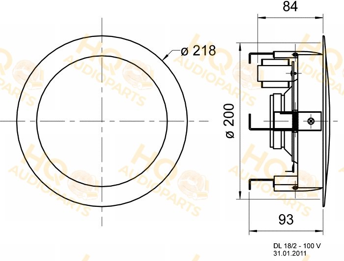 Visaton Hangszóró DL 18/2 - 100V, 20 W