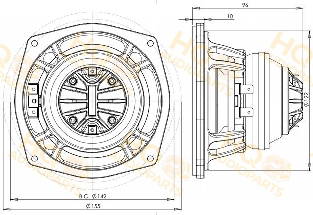 B&C Speakers Koaxiális hangszóró 5CXN44, 8 Ω, 150 W