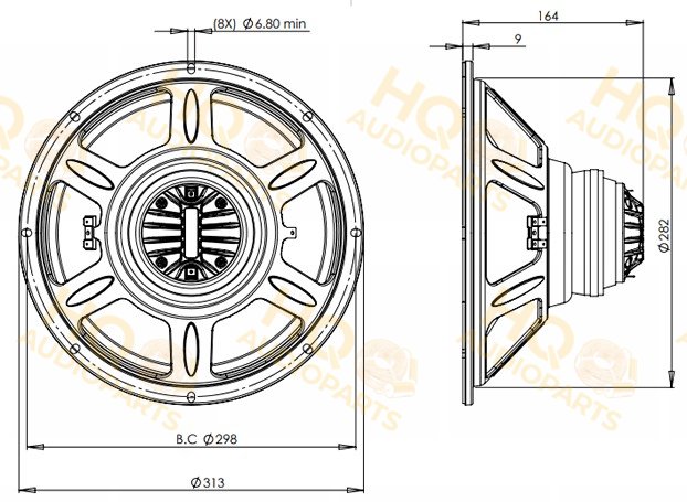 B&C Speakers Koaxiális hangszóró 12CLX64, 8 Ω, 250 W