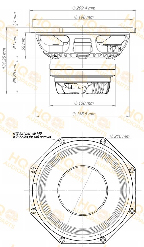 Eighteen Sound Koaxiális hangszóró 8NCX750, 8 Ω, 300 W