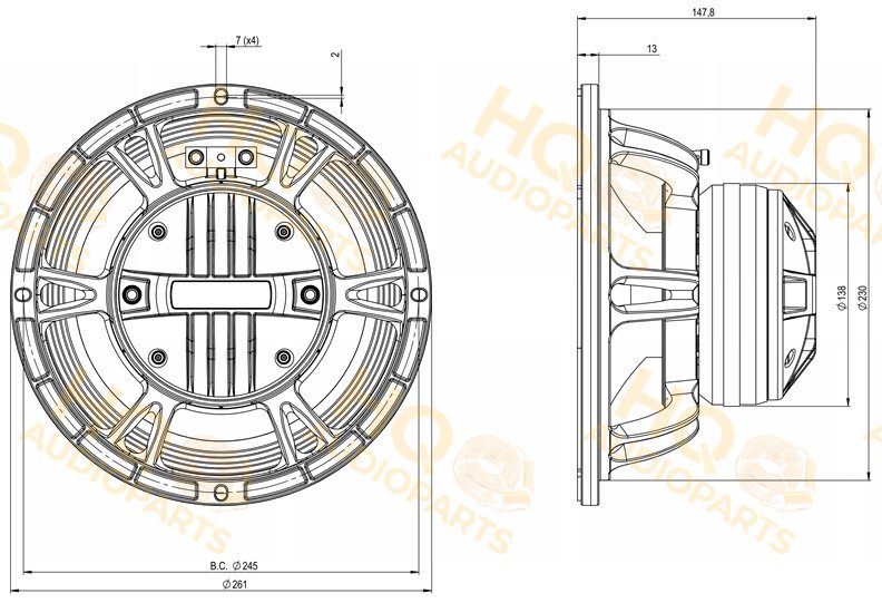 B&C Speakers Koaxiális hangszóró 10CXN76, 8 Ω, 300 W