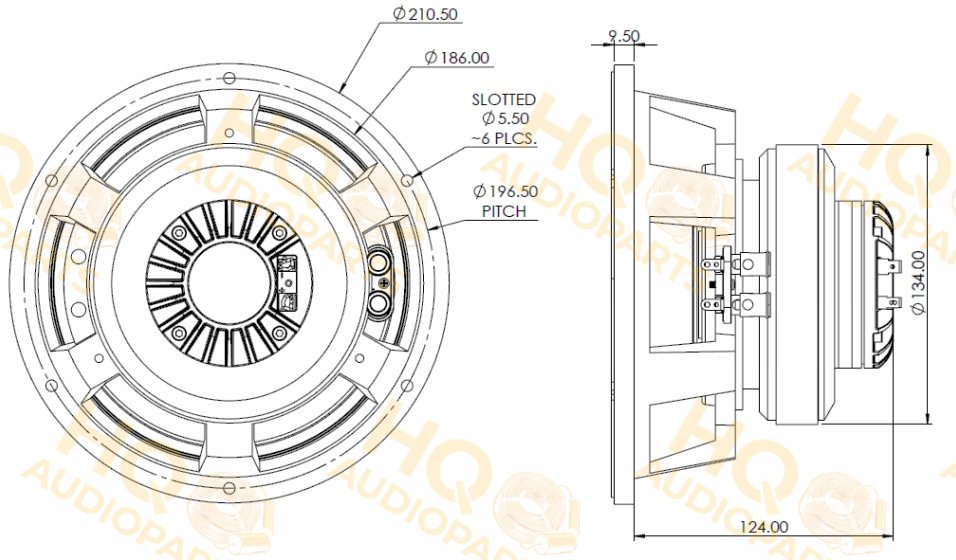 Radian Koaxiális hangszóró 8CRF5130-R, 8 Ω, 200 W