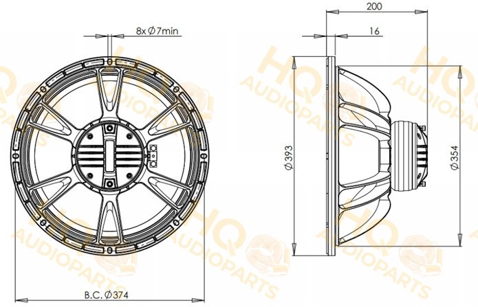 B&C Speakers Koaxiális hangszóró 15HCX76, 8 Ω, 400 W