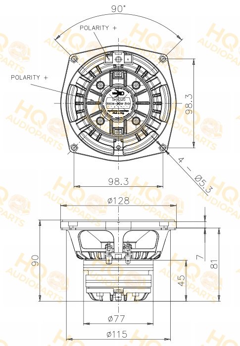 Faital Pro Koaxiális hangszóró 5HX220, 8 Ω, 150 W