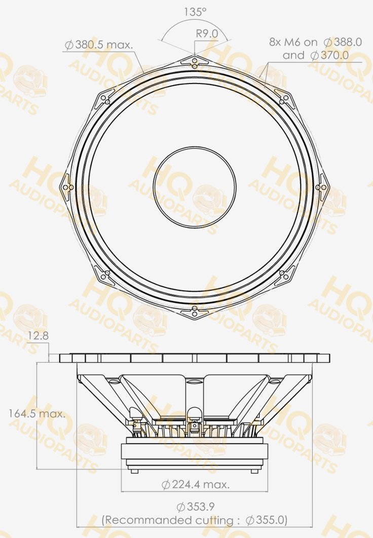 PHL Audio Koaxiális hangszóró 6121M-20, 8 Ω, 800 W