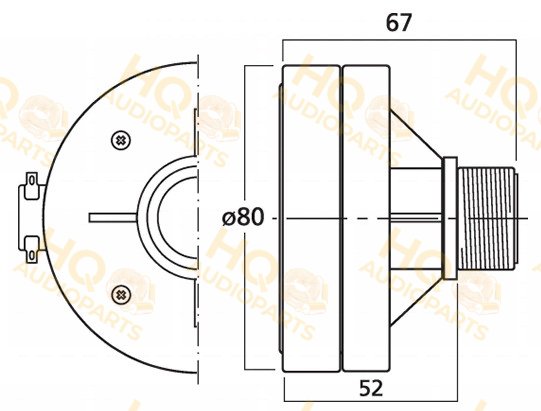 Monacor Nyomókamrás meghajtó MRD-80, 8 Ω, 30 W
