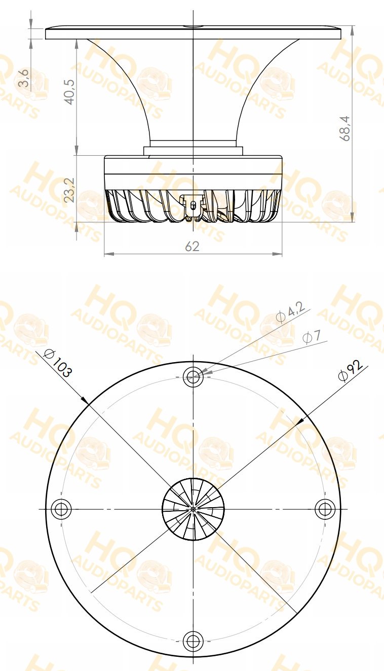 Kartesian Cmp25_vHP-H Compression Driver, 8 Ω, 20 W