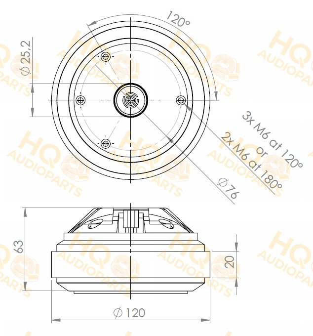 .Kartesian Nyomókamrás meghajtó Cmp45_vTLHP, 8 Ω, 60 W
