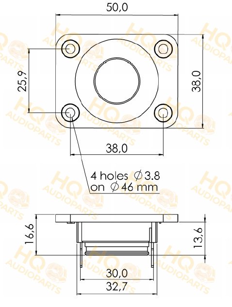 SICA Hangszóró LP38X50.18/N5-4, 4 Ω