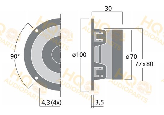 Monacor Hangszóró DT-105-8, 8 Ω