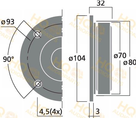 Monacor Hangszóró DTM-104/4-4, 4 Ω