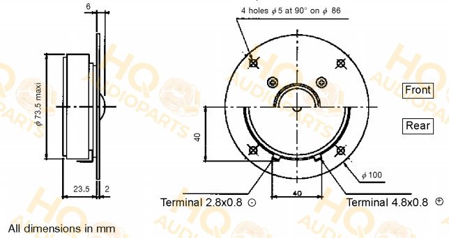 Audax Hangszóró TW025A0-8, 8 Ω