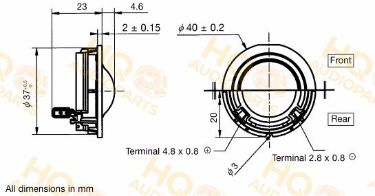 Audax Hangszóró TM025C3-4, 4 Ω