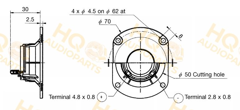 Audax Hangszóró TM025F13-4, 4 Ω