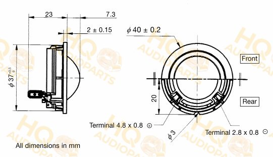 Audax Hangszóró TM025C7-4, 4 Ω