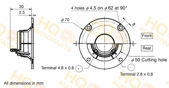 Audax Hangszóró TM025F5-4, 4 Ω