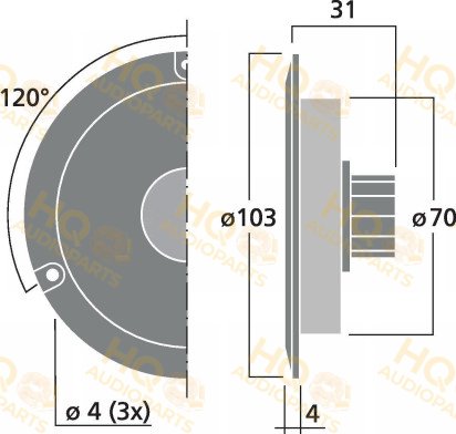 Monacor Hangszóró DT-140-4, 4 Ω