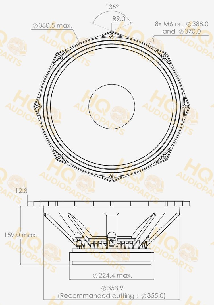 PHL Audio Hangszóró 6031M, 8 Ω, 1000 W