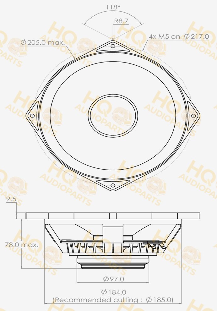 PHL Audio Hangszóró 2520NdM, 8 Ω, 200 W