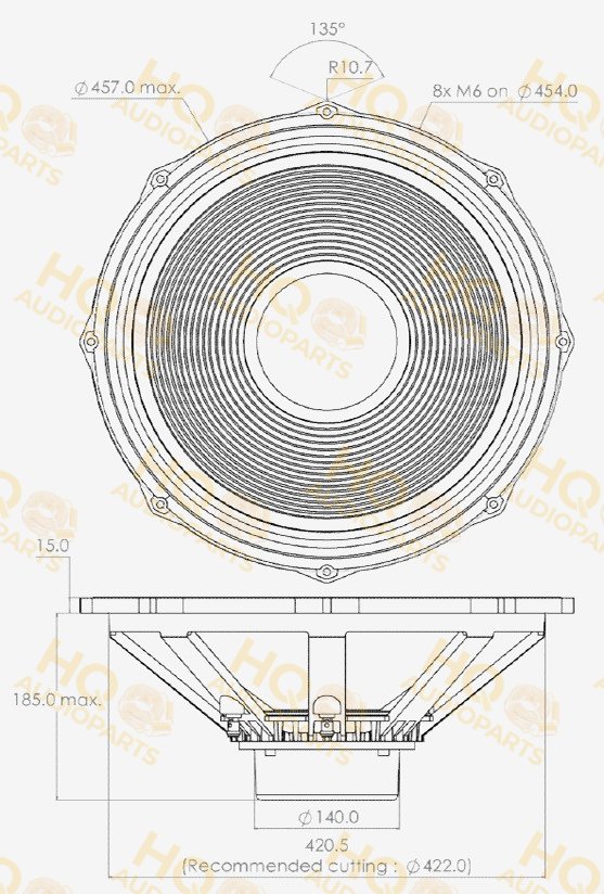 PHL Audio Hangszóró 7231Nd, 8 Ω, 1000 W