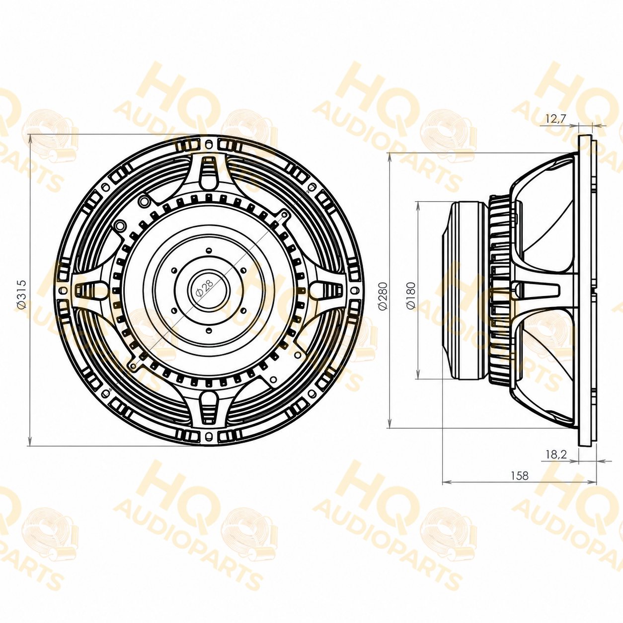 Oberton 12B45V recone készlet, 8 Ω