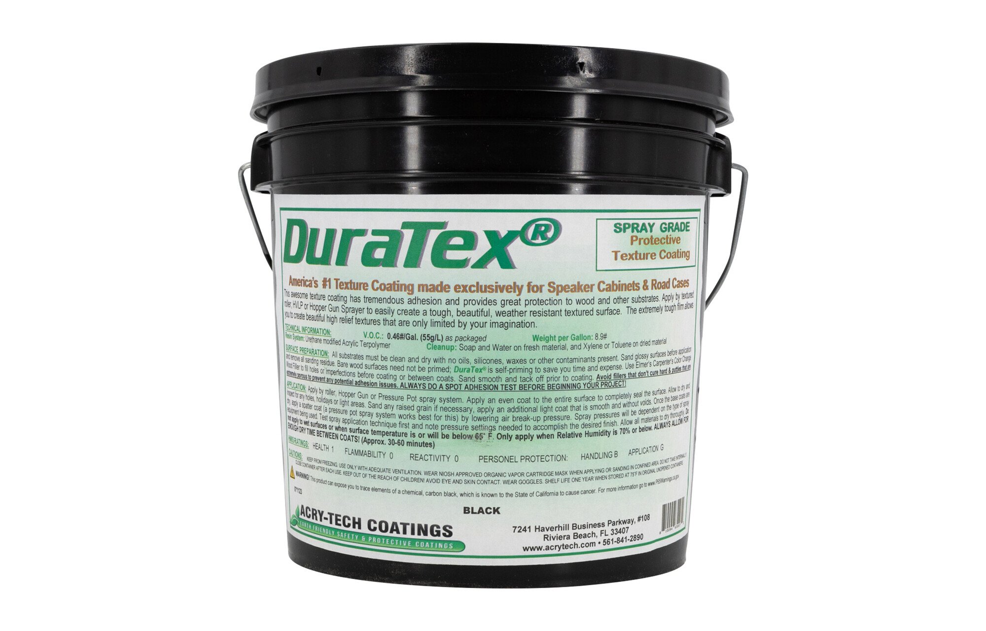 Acry-Tech DuraTex fekete 4,25kg Hangdobozfesték fújható