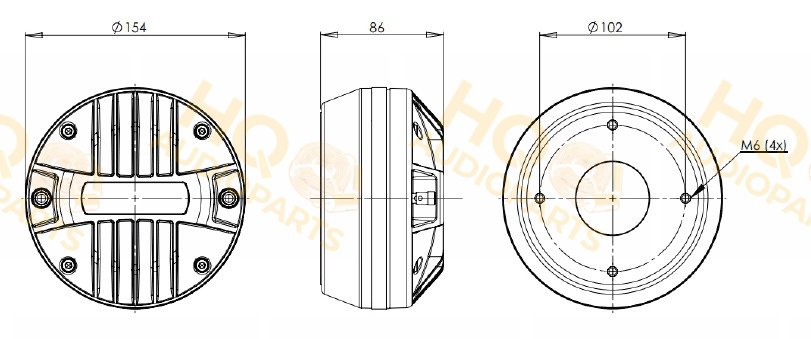 B&C Speakers Nyomókamrás meghajtó DE1085TN, 16 Ω, 80 W