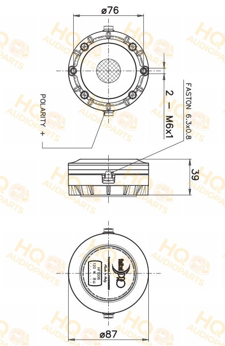 Faital Pro Nyomókamrás meghajtó HF1006, 8 Ω, 60 W