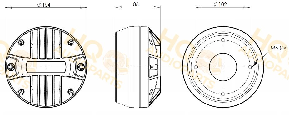B&C Speakers Nyomókamrás meghajtó DE1050, 8 Ω, 140 W