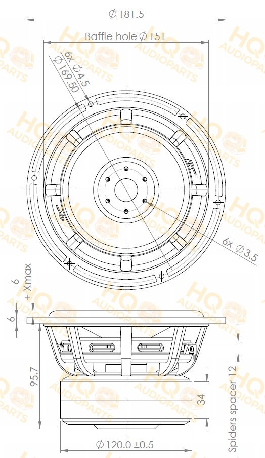.Kartesian Hangszóró Sub180_vMS, 8 Ω, 200 W