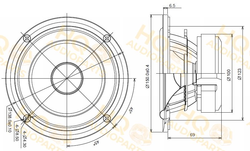 SB Acoustics Hangszóró SB15NRXC30-8-UC, 8 Ω, 50 W