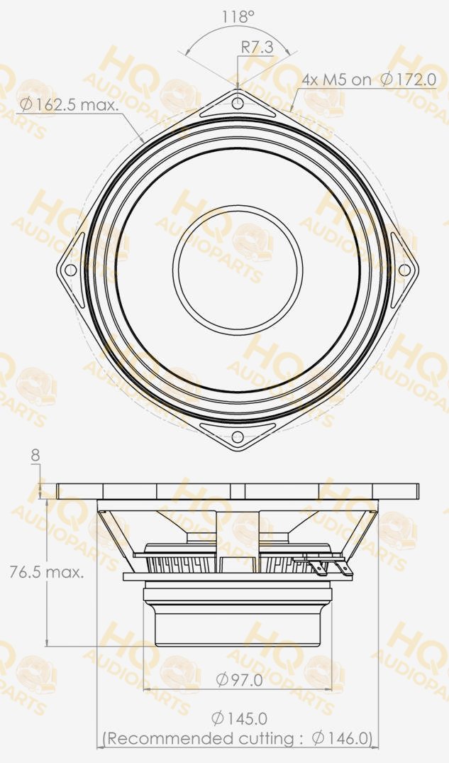 PHL Audio Hangszóró 1752NdU, 8 Ω, 200 W