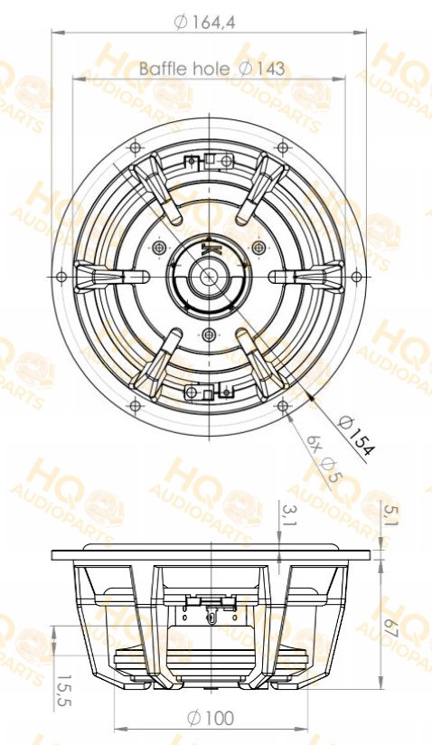 .Kartesian Hangszóró Wom165_vHE-e2, 8 Ω, 80 W