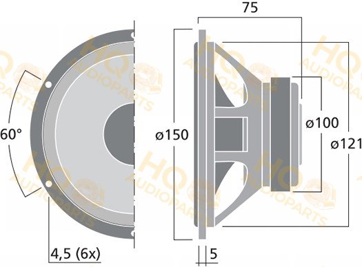 Monacor Hangszóró SPH-5M, 8 Ω, 40 W