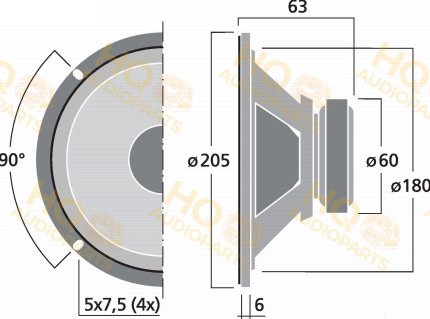 Monacor Szélessávú hangszóró SP-205/8, 8 Ω, 8 W
