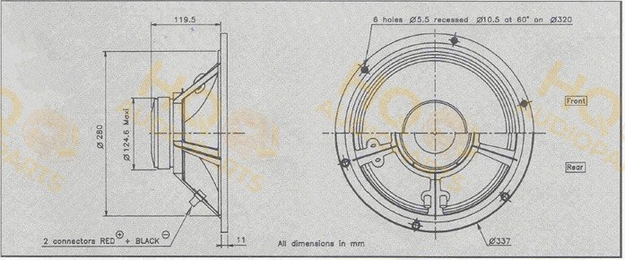 Audax Hangszóró PR300T0, 8 Ω, 100 W
