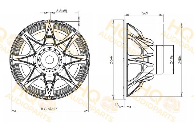 B&C Speakers Hangszóró 21IPAL, 1 Ω, 2500 W